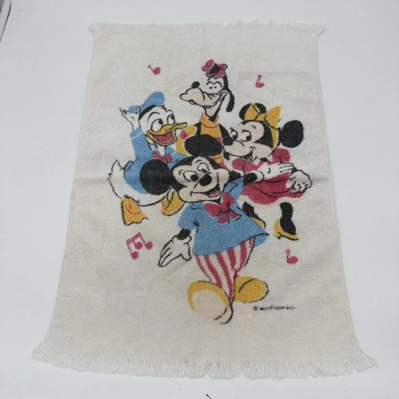 Wamsutta Vintage Disney Bath Towel Set Mickey Mouse 70's Minnie Pluto