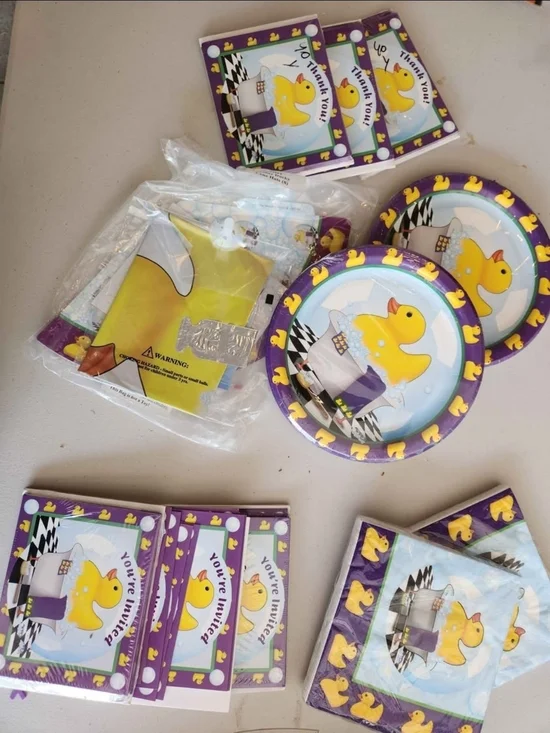 Yellow Rubber Duck Party Plates & Napkins - Cute Duck Themed Tableware