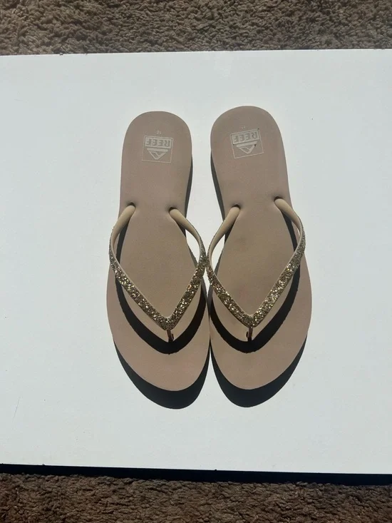 Reef Women's Glitter Strap Sandals - Beige and Gold