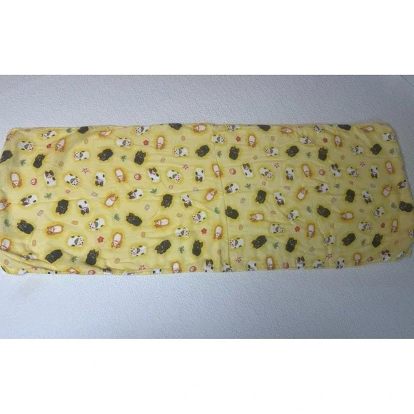 MIKURA Fortune Cat Japanese Towel, Small, Yellow 13L‎ 33W