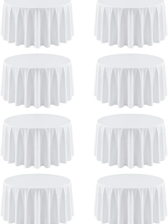 Ivory cream Round Tablecloth - Home/Party Supplies (120 inch diameter)