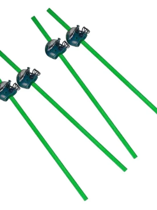 4x Philadelphia Eagles Party Drinking Straws Helmet 12