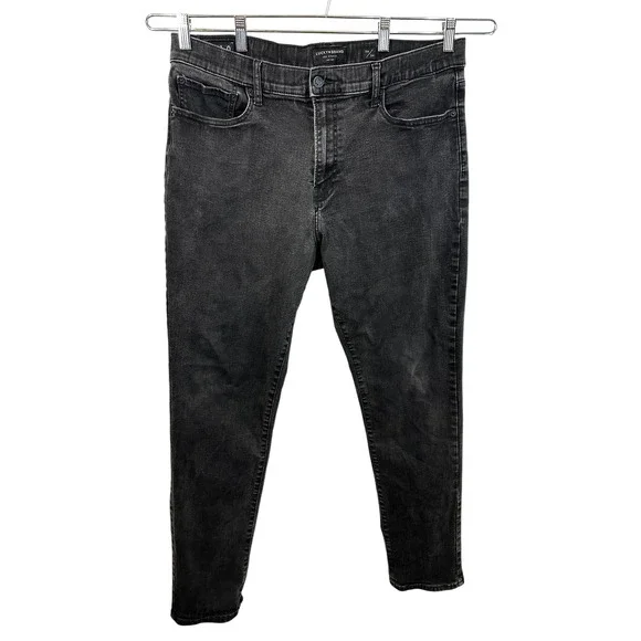 Lucky Brand 410 Athletic Straight Mens Jeans 38x34 Fade Black Stretch Denim 1323
