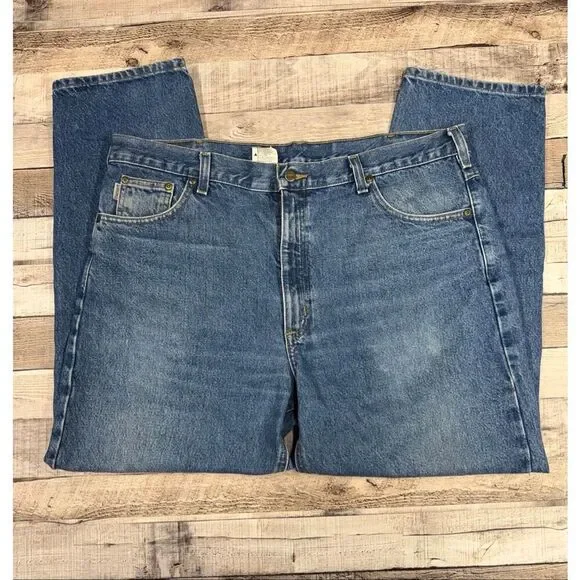 Carhartt B17 DST Mens 40x30 Relaxed Fit Blue Denim Jeans Workwear Classic Cotton