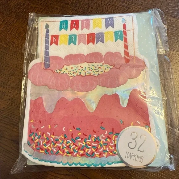 Festive Metallic Multicolor Birthday Party Napkins