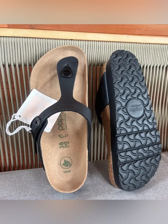 Birkenstock 💅 Papillio Gizeh Flex Vegan Leather Black Platform Sandals 37 38 39