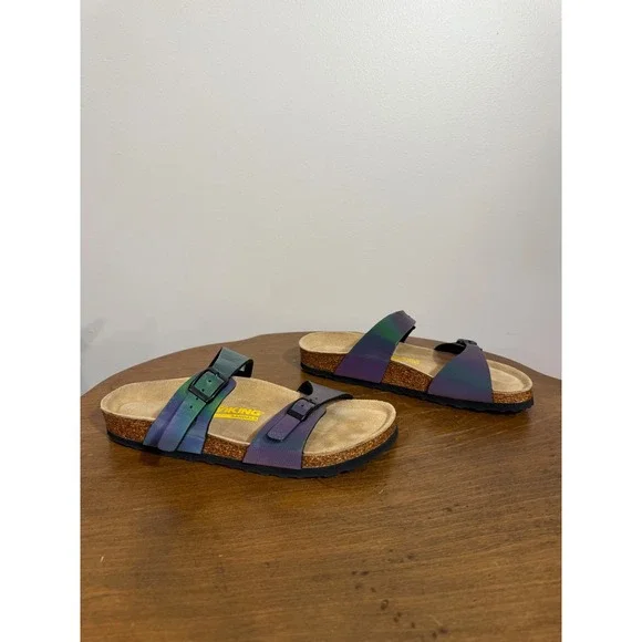 Viking Women's Iridescent Double‎ Strap Cork Footbed Sandals