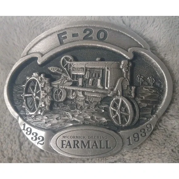 Vtg Farmall F-20 Tractor Belt Buckle 1932-1939 Fine Pewter Ltd‎ Edition