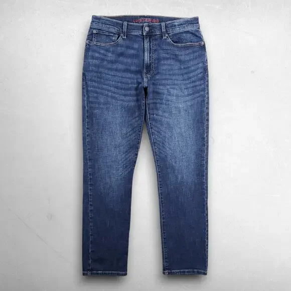 Lucky Brand 121 Slim Straight Jeans Men 32x32 Blue Stretch Faded Modern