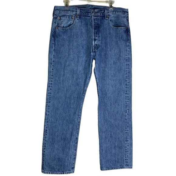 Mens 501 Levi’s Button Fly Medium Wash Straight Leg Sz 36X30 EXCELLENT Condition