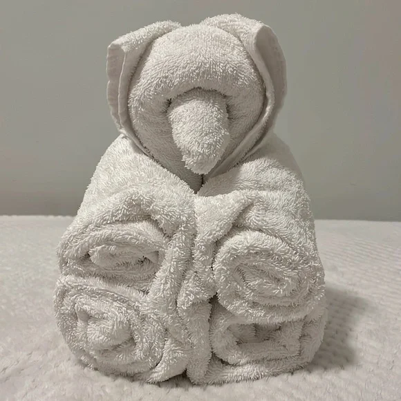 Bear Shaped White Towel