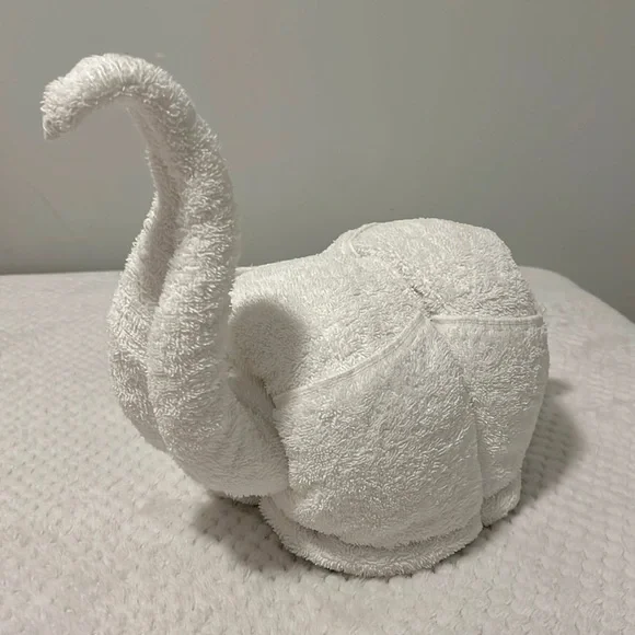 Dinosaur Shaped White Towel