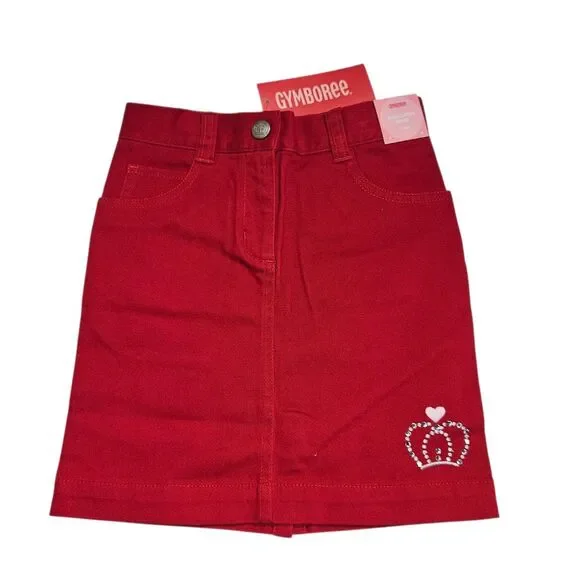 Gymboree Red Pencil Skirt Size 5 Slim School Girls Rock Adjustable Waist NWT