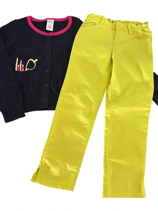 Gymboree 2014 Girls Bright Ideas 2pc Cardigan Sweater Pants Set School
