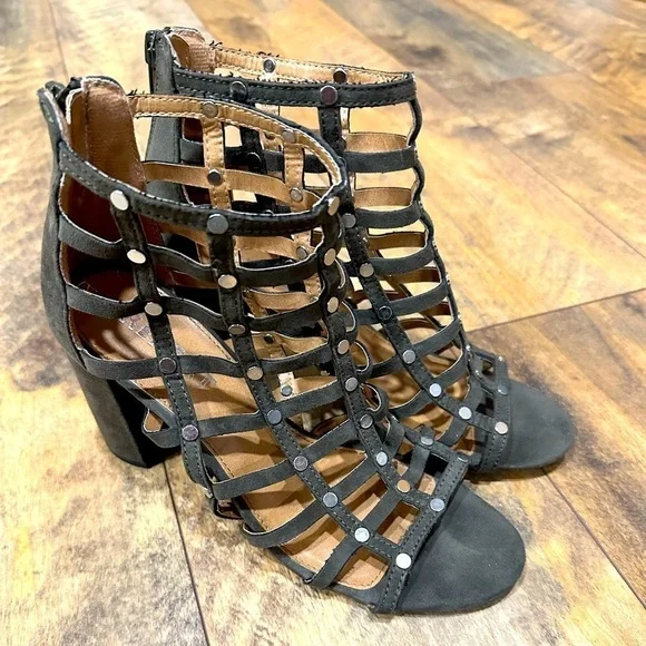 REPORT “Wesley” Studded Caged Heels, Size 8.5