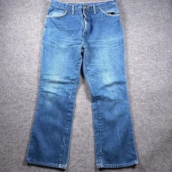 Vintage Rustler Regular Fit Jeans Mens 32x29 Blue Straight Leg Denim USA 87620NV
