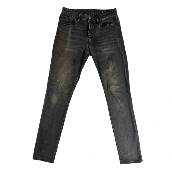 American Eagle Outfitters Men's Distressed Black Skinny Jeans, 32