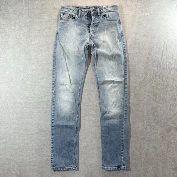 Diesel Jeans Men 28x32 Blue Tazy Slim Carrot Stretch‎ Light Wash Skater 008L5