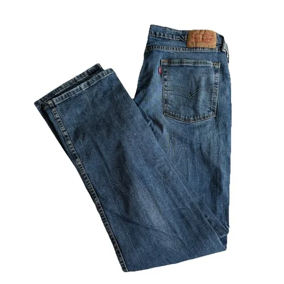 Levi's‎ 514 Jeans Mens 34X32 Blue Cotton Denim Straight Dark Indigo Wash Red Tab