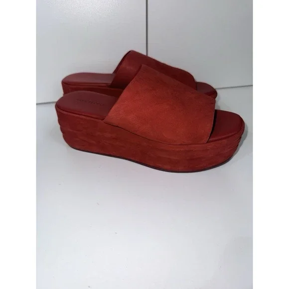 Free People Harbor Flatform Platform Sandals Red Size 37 6.5/7 Y2K Style Chunk
