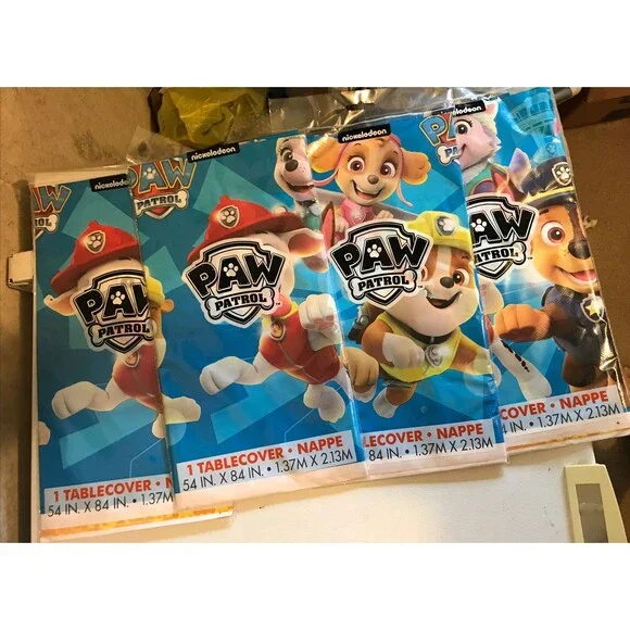 Paw Patrol Party Lot Tablecloth 54 x 84 Inches New Birthday Party LOT OF 4 DECOR