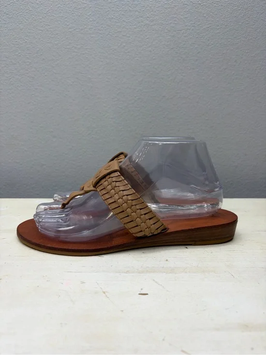 Jack Rogers Brown Leather Thong Sandals Size 8