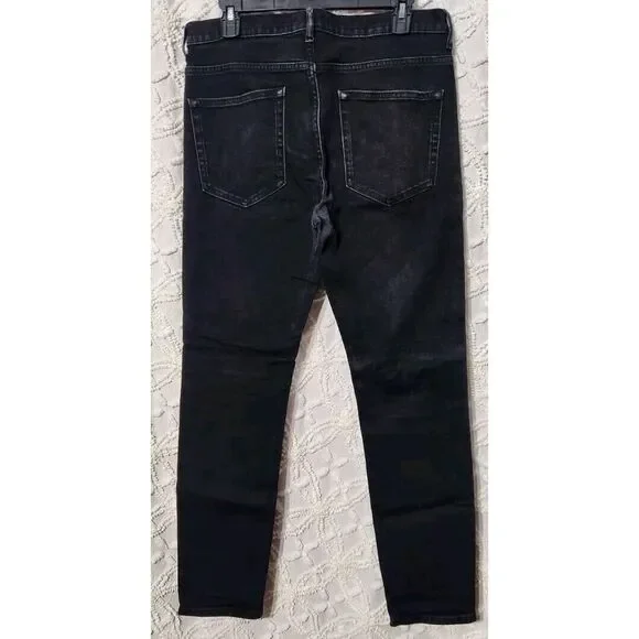 Everlane Jeans Mens 32X30 Slim Black Tapered Leg Short Stretch Denim Grunge Rock