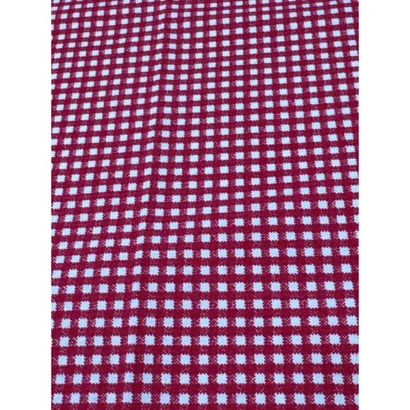Red & White Gingham Cotton Fabric 17