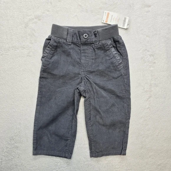 Gymboree Corduroy Pants Gray Straight‎ Elastic Waist Baby 12-18M