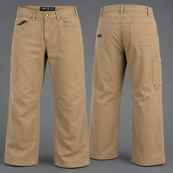 Ariat Rebar M4 Relaxed Straight PANTS JEANS MENS 34/30 BROWN WORKWEAR