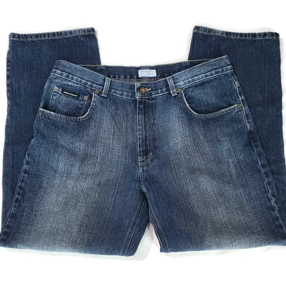 DKNY Soho Straight Leg Men's Jeans 36X30 Low Rise Distressing KBRU5629