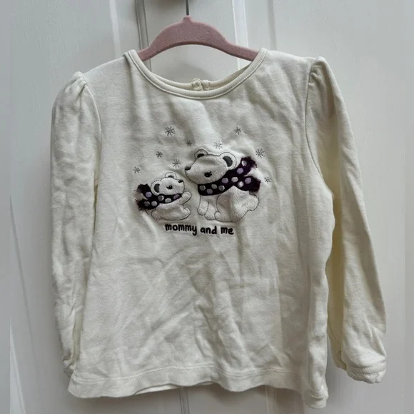 Gymboree 2T Cream Gender Neutral Polar Bear Long Sleeve Top Blouse