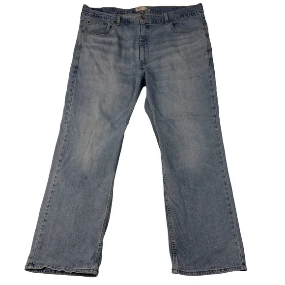 Signature by Levis Mens Jeans Relaxed Straight Size‎ 42x30 Light Wash Stretch