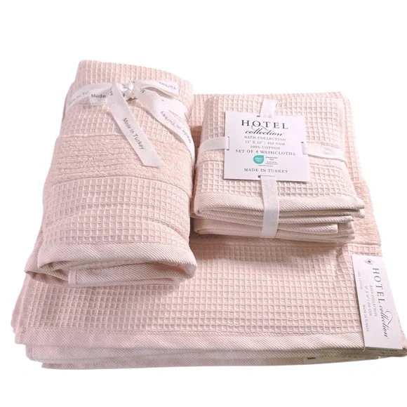 NEW Hotel Collection BLUSH LUXURY TURKISH COTTON BATH TOWEL Set/8