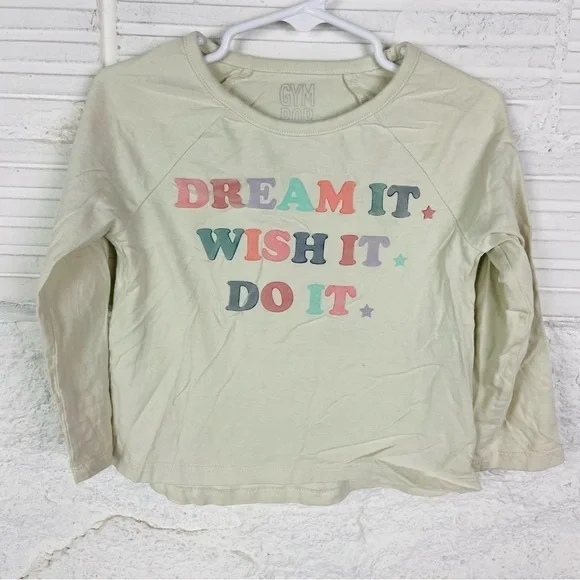 Gymboree velvet dream it wish it do it Cream Cotton long sleeve Shirt size 3T