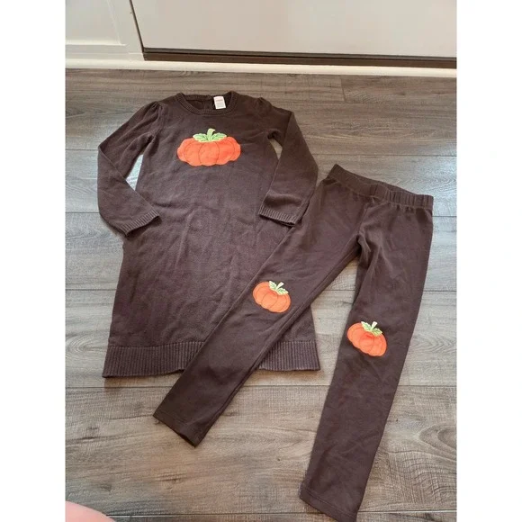 Gymboree girls dress/leggings‎ pumpkin lot size 7