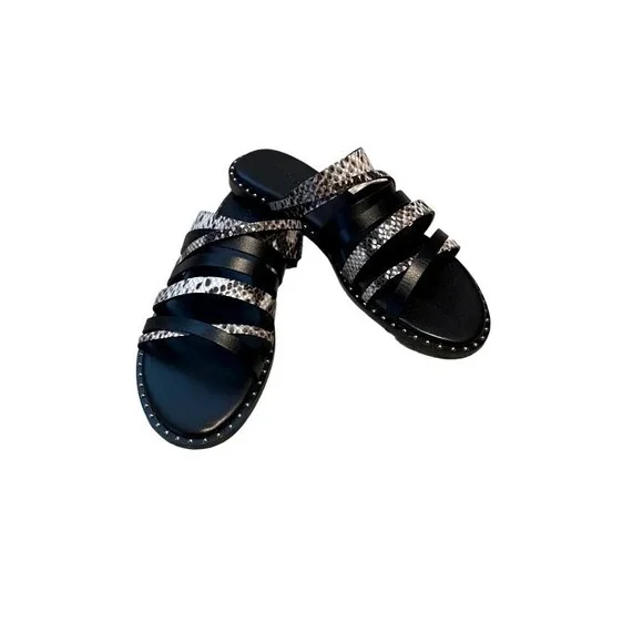Charlies David Black‎ Gray Reptile Print Sandals