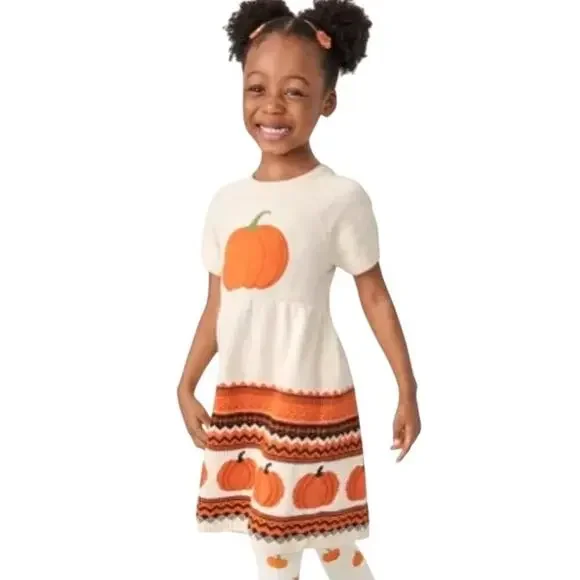New Gymboree Pumpkin Knit Sweater Dress sz 4T