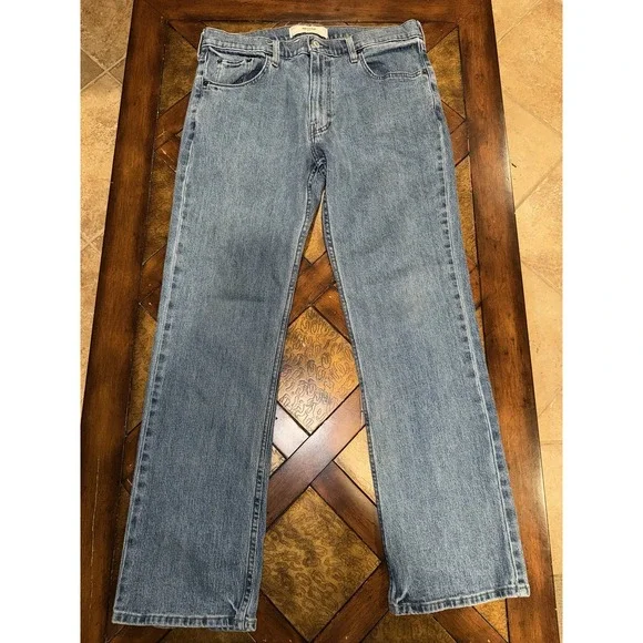 Hollister‎ Jeans Mens 33X31 (Tag 33x32) Solid Blue Denim Boot Cut Jeans