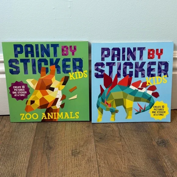 Set of 2 Paint By Sticker Kids Activity Books