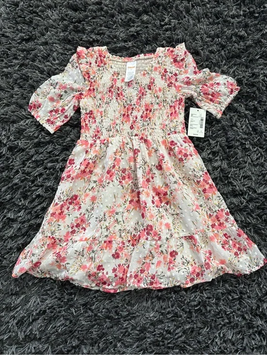 Gymboree Pink Floral Smocked Dress Top