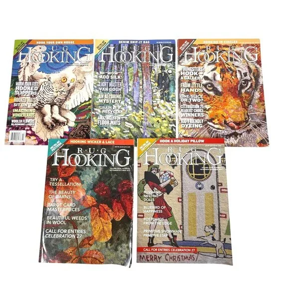 Rug Hooking Magazines 2016 Complete Year Lot Of 5 Issues 2 With Pull Out