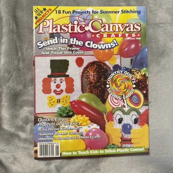 Vintage Plastic Canvas‎ pattern book Send In The Clowns