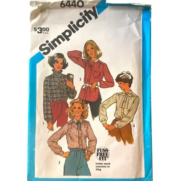 Vintage Top Pattern Miss 12 Simplicity 6440 Uncut Loose Lagenlook Boho Office