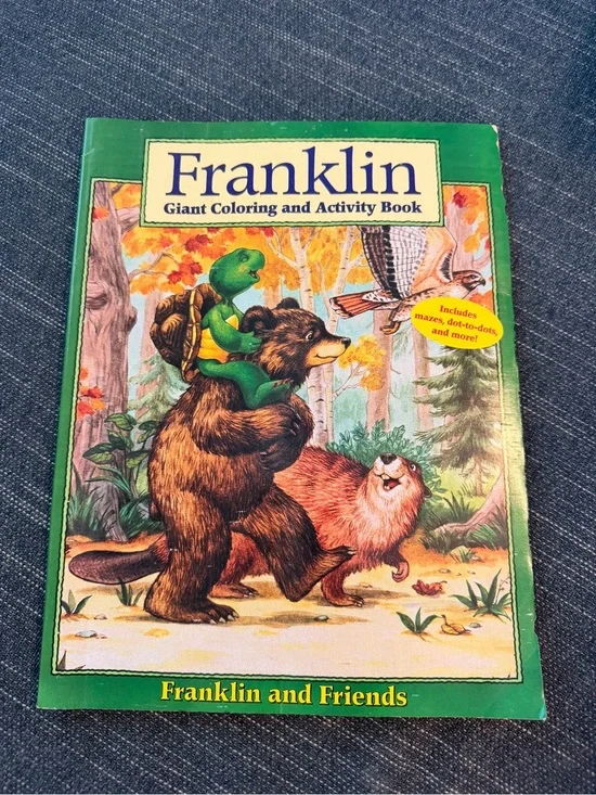Vintage Franklin & Friends Giant Coloring Activity Book 2000 Turtle