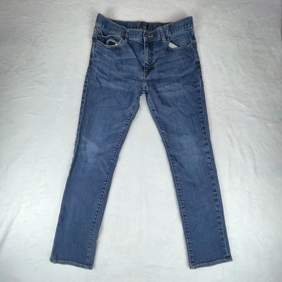 J.CREW The Driggs Jeans Womens 32x30 Blue Denim‎ 5 Pockets Skinny Leg Slim Fit