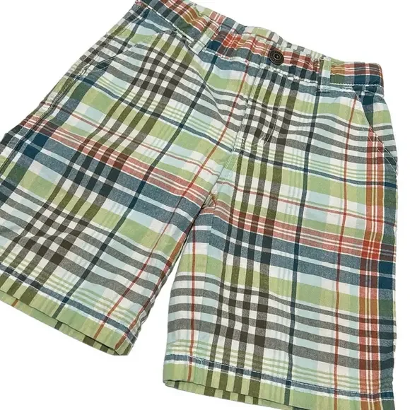 GYMBOREE green & blue striped Boys shorts size 6 GUC