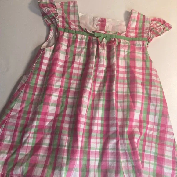 Gymboree girls pink plaid dress 8
