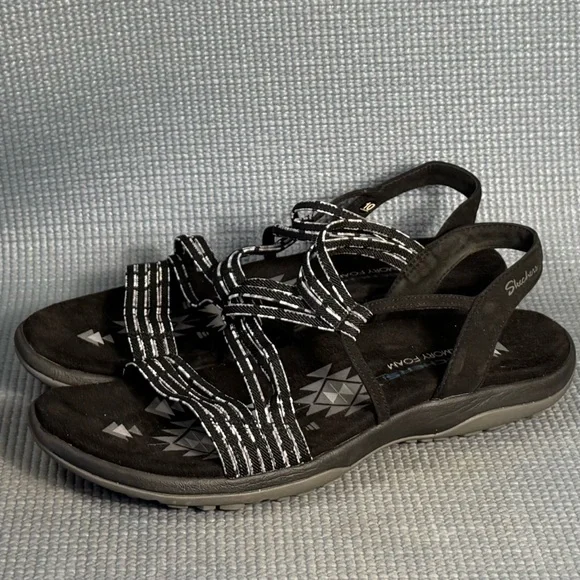 Skechers Women's Reggae Slim Stretch‎ Appeal Slingback Sandals Size 10
