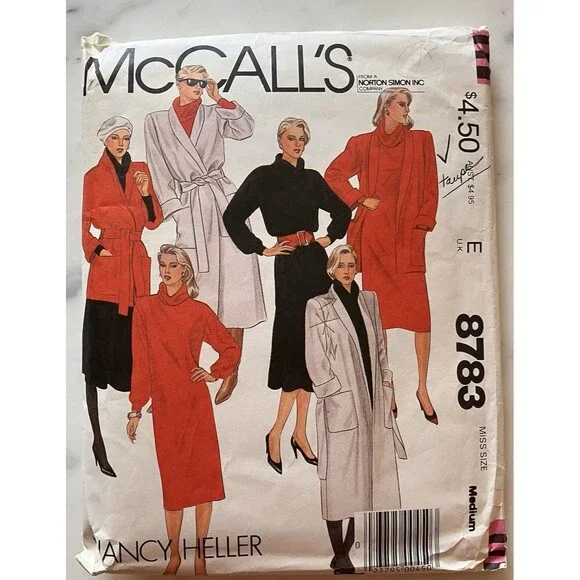 McCall's 8783 Misses Jacket, Dress, Tunic & Skirt Nancy‎ Heller Sz 14-16 Vintage